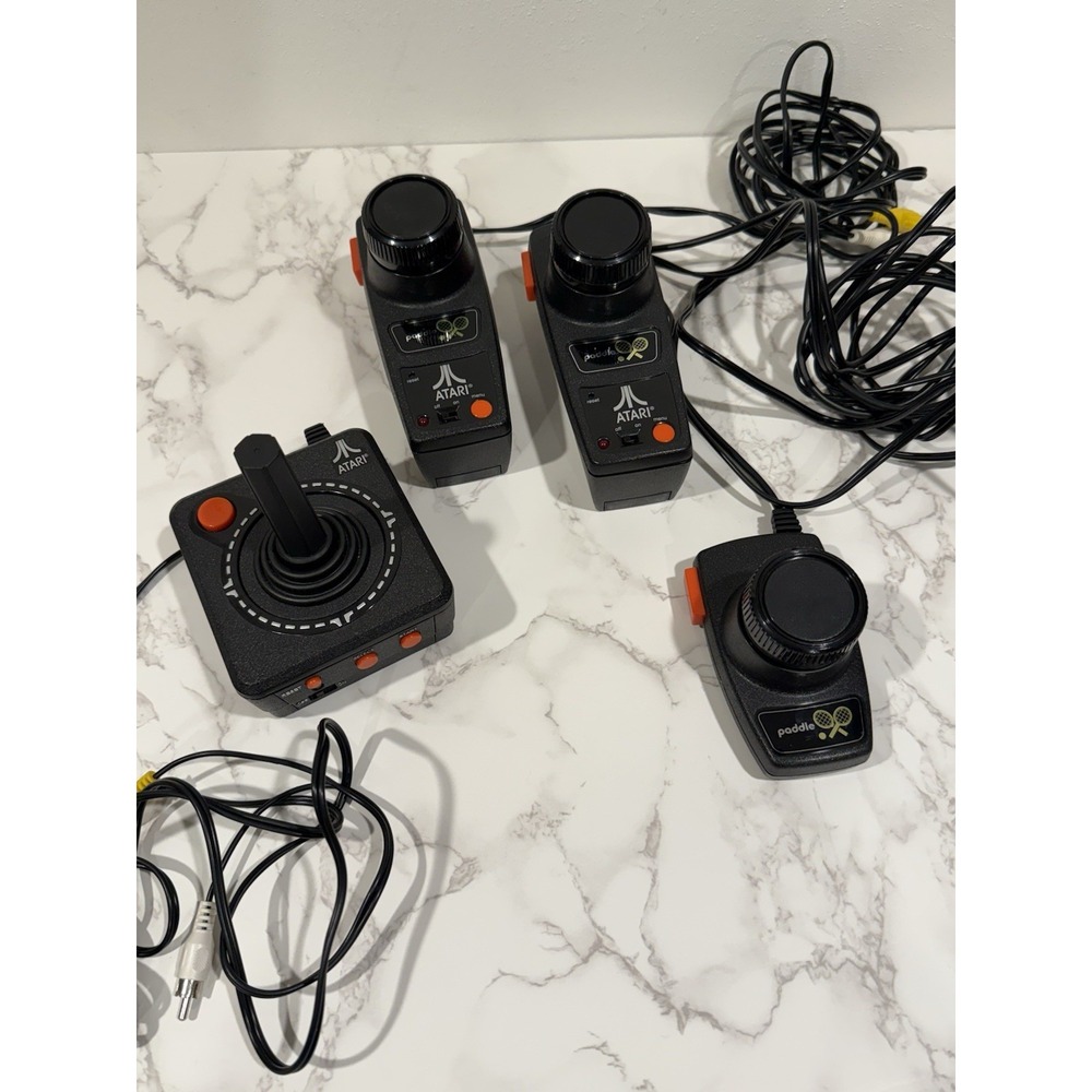 Atari Joystick, 3 Paddle Controllers, Mixed Lot
